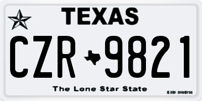 TX license plate CZR9821