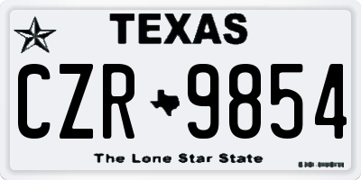TX license plate CZR9854