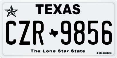 TX license plate CZR9856