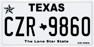 TX license plate CZR9860