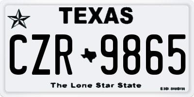 TX license plate CZR9865