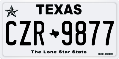TX license plate CZR9877