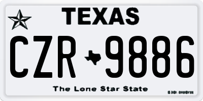 TX license plate CZR9886