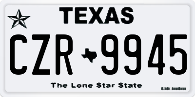TX license plate CZR9945