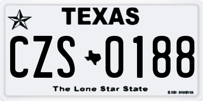 TX license plate CZS0188