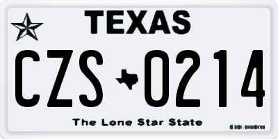 TX license plate CZS0214
