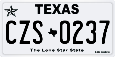 TX license plate CZS0237