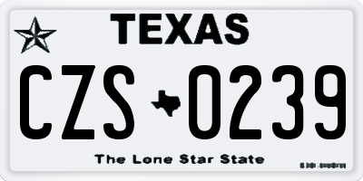 TX license plate CZS0239