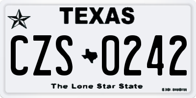 TX license plate CZS0242