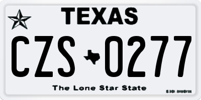 TX license plate CZS0277