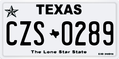 TX license plate CZS0289