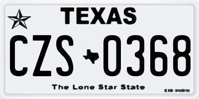 TX license plate CZS0368