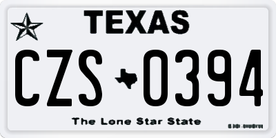 TX license plate CZS0394
