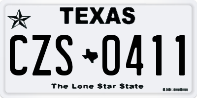 TX license plate CZS0411