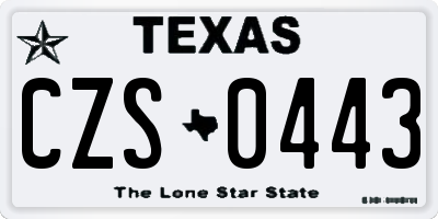 TX license plate CZS0443