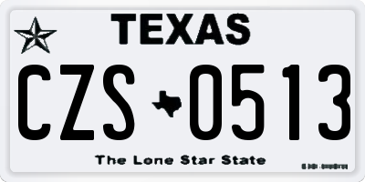 TX license plate CZS0513