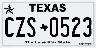 TX license plate CZS0523