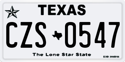 TX license plate CZS0547