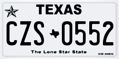 TX license plate CZS0552