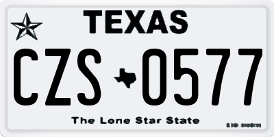TX license plate CZS0577