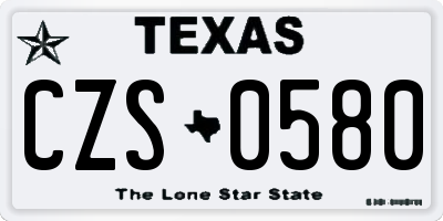 TX license plate CZS0580