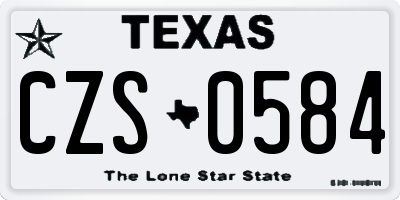 TX license plate CZS0584