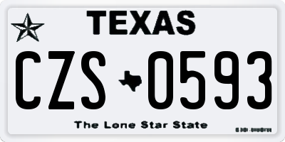 TX license plate CZS0593