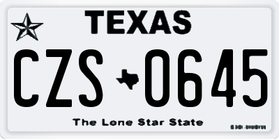 TX license plate CZS0645