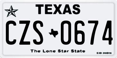TX license plate CZS0674
