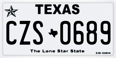 TX license plate CZS0689