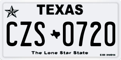 TX license plate CZS0720