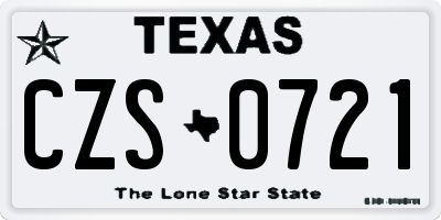 TX license plate CZS0721