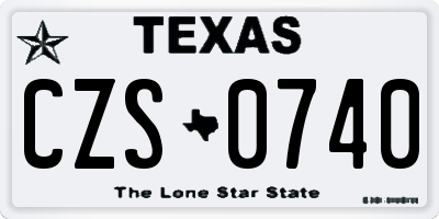 TX license plate CZS0740