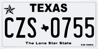 TX license plate CZS0755