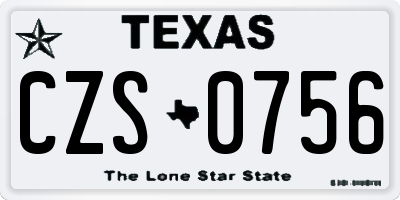 TX license plate CZS0756