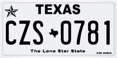 TX license plate CZS0781