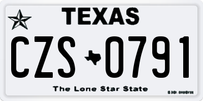 TX license plate CZS0791
