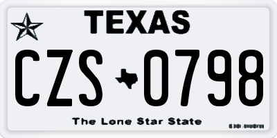 TX license plate CZS0798