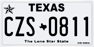 TX license plate CZS0811