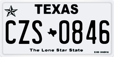 TX license plate CZS0846