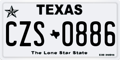 TX license plate CZS0886