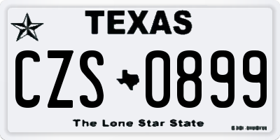 TX license plate CZS0899