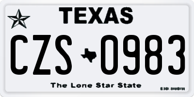 TX license plate CZS0983