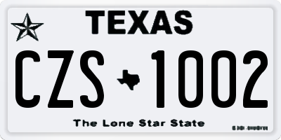 TX license plate CZS1002