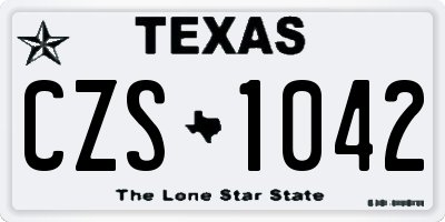 TX license plate CZS1042