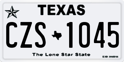 TX license plate CZS1045