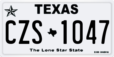 TX license plate CZS1047