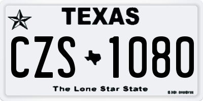 TX license plate CZS1080