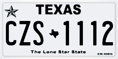 TX license plate CZS1112
