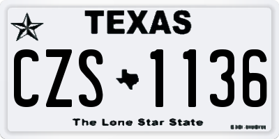 TX license plate CZS1136